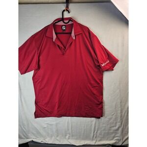 FootJoy Mens Performance Golf Polo Shirt Red 2XL Short Sleeve McCrory Logo FJ